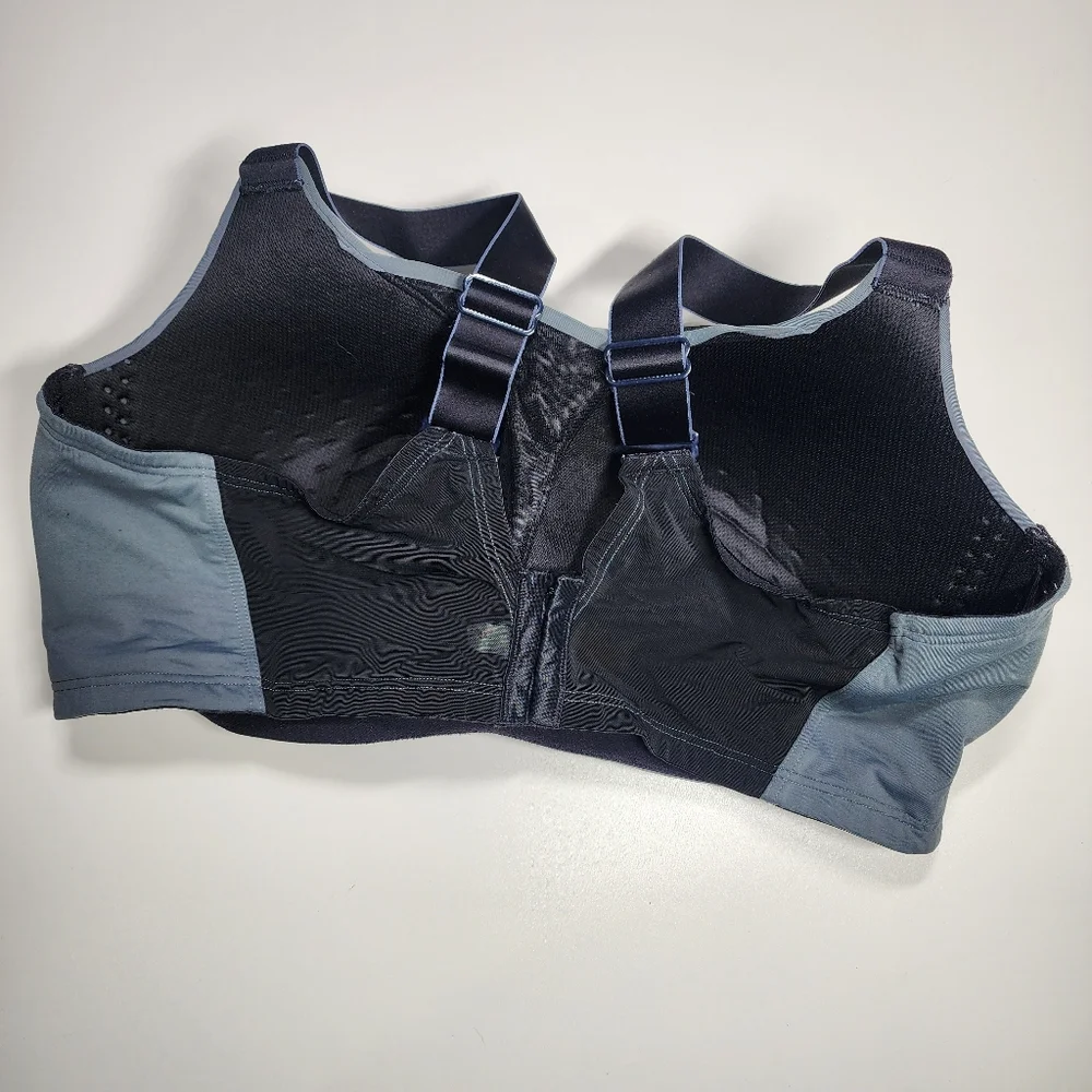 LIVI Active 46DD Sports Bra Wireless Wicking Medium Impact Blue Gray - Picture 3 of 8